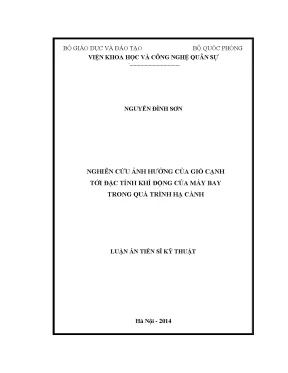 Luận văn nghiên cứu ảnh hưởng của gió cạnh tới đặc tính khí động của máy bay trong quá trình hạ cánh
