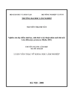 Luận văn nghiên cứu đặc điểm sinh học sinh thái và kỹ thuật nuôi dúi mốc lớn rhizomys pruinosus blyth 1851