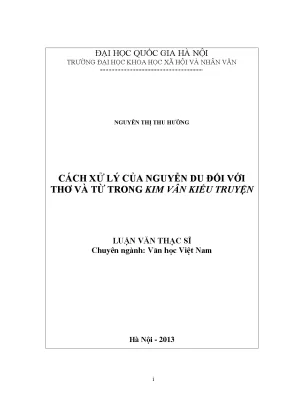 Luận văn cách xử lý của nguyễn du đối với thơ và từ trong kim vân kiều truyện