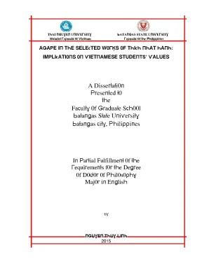 Luận văn agape in the selected works of thich nhat hanh implecations on vietnamese students values