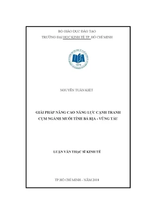 Luận văn giải pháp nâng cao năng lực cạnh tranh cụm ngành muối tỉnh bà rịa vũng tàu