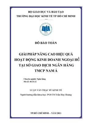 Luận văn giải pháp nâng cao hiệu quả hoạt động kinh doanh ngoại hối tại sở giao dịch ngân hàng tmcp nam á luận văn thạc sĩ