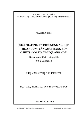 Luận văn giải pháp phát triển nông nghiệp theo hướng sản xuất hàng hóa ở huyện cô tô tỉnh quảng ninh