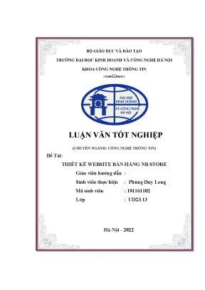 Luận văn tốt nghiệp chuyên ngành công nghệ thông tin đề tài thiết kế website bán hàng nb store