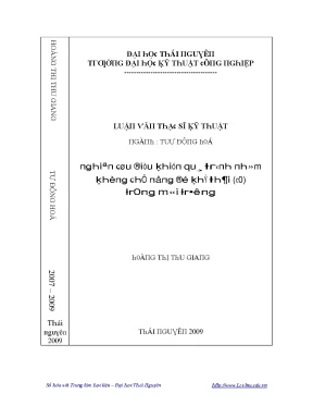Luận văn ứng dụng điều khỉển quá trình nhằm khống chế nồng độ khí thải co trong môi trường