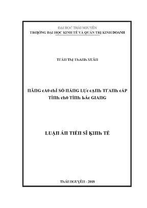 Luận văn nâng cao chỉ số năng lực cạnh tranh cấp tỉnh cho tỉnh bắc giang