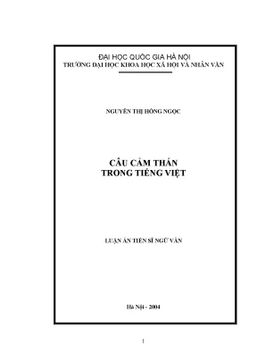 Luận án tiến sĩ câu cảm thán trong tiếng việt 60 22 01 01