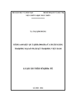 Luận văn nâng cao hiệu quả kinh doanh của ngân hàng thương mại cổ phần kỹ thương việt nam
