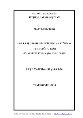 Luận văn chất liệu dân gian trong ca từ nhạc trịnh công sơn khảo sát những ca khúc thân phận