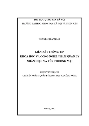 Luận văn thạc sĩ liên kết thông tin khoa học và công nghệ nhằm quản lý nhãn hiệu và tên thương mại