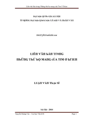 Luận văn liên văn bản trong những thứ họ mang của tim obrien