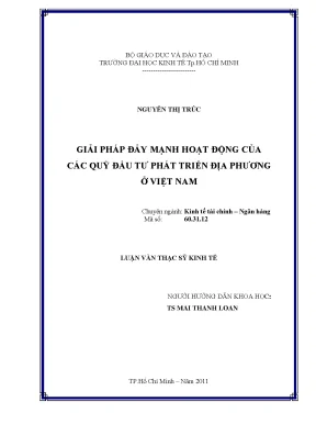Luận văn giải pháp đẩy mạnh hoạt động của các quỹ đầu tư phát triển địa phương ở việt nam luận văn thạc sĩ