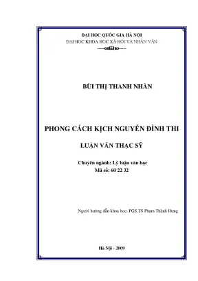 Luận văn thạc sĩ phong cách kịch nguyễn đình thi