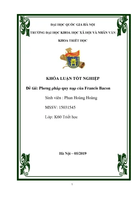 Luận văn thạc sĩ phương pháp quy nạp của francis bacon