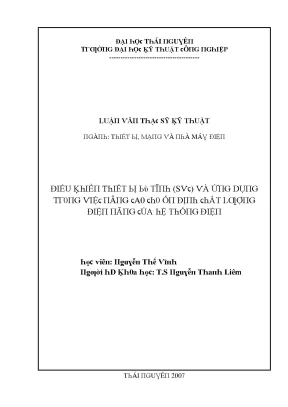 Luận văn điều khiển thiết bị bù tĩnh svc và ứng dụng trong việc nâng cao cho ổn định chất lượng điện năng của hệ thống điện
