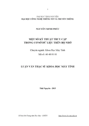 Luận văn một số kỹ thuật truy cập trong cơ sở dữ liệu trên bộ nhớ