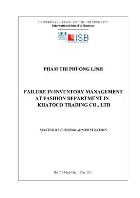Luận văn failure in inventory management at fashion department in khatoco trading co ltd
