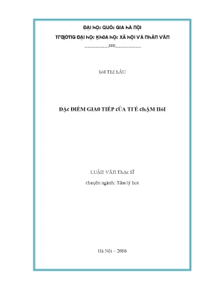 Luận văn đặc điểm giao tiếp của trẻ chậm nói