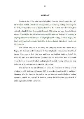 Luận văn adapting tasks for reading lessons in english for electricity to improve the english reading skill of the first year students at electricity faculty sao do university