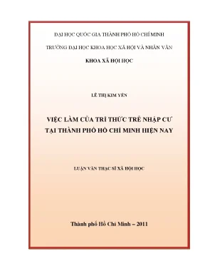 Việc làm của trí thức trẻ nhập cư tại thành phố hồ chí minh hiện nay