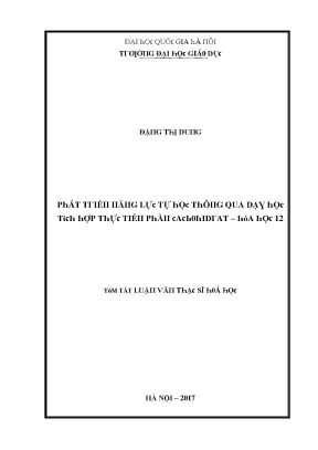 Luận văn phát triển năng lực tự học thông qua dạy học tích hợp thực tiễn phần cacbohiđrat − hóa học 12