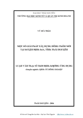 Luận văn một số giải pháp xây dựng nông thôn mới tại huyện định hóa tỉnh thái nguyên