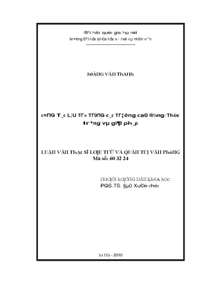 Luận văn công tác lưu trữ trong các trường cao đẳng thực trạng và giải pháp