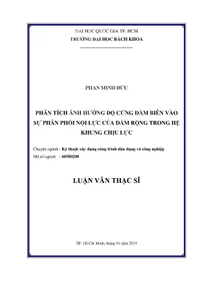 Luận văn thạc sĩ kỹ thuật xây dựng phân tích ảnh hưởng độ cứng dầm biên vào sự phân phối nội lực của dầm rộng trong hệ khung chịu lực
