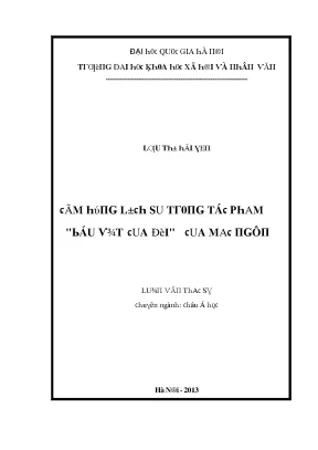 Luận văn cảm hứng lịch sử trong tác phẩm báu vật của đời của mạc ngôn