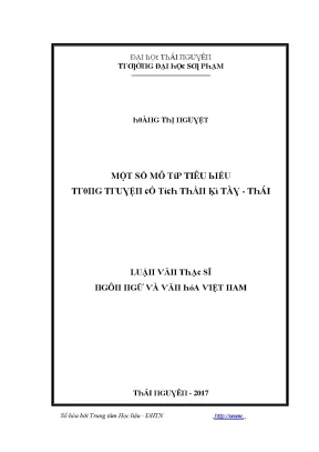 Luận văn một số mô típ tiêu biểu trong truyện cổ tích thần kì tày thái