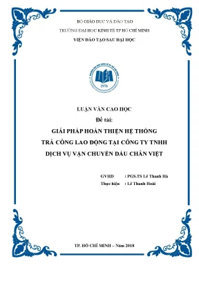 Luận văn giải pháp hoàn thiện hệ thống trả công lao động tại công ty tnhh dịch vụ vận chuyển dấu chân việt