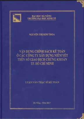 Luận văn vận dụng chính sách kế toán ở các công ty xây dựng niêm yết trên sở giao dịch chứng khoán tp hồ chí minh