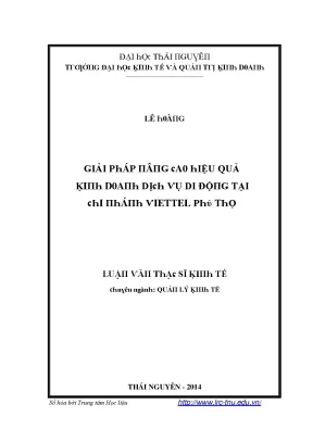 Luận văn giải pháp nâng cao hiệu quả kinh doanh dịch vụ di động tại chi nhánh viettel phú thọ
