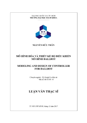 Luận văn thạc sĩ kỹ thuật cơ điện tử mô hình hóa và thiết kế bộ điều khiển mô hình ballbot