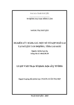 Luận văn nghiên cứu đánh giá một số tổ hợp ngô lai tại huyện tam đường tỉnh lai châu