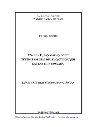 Luận văn tổ chức tự học cho học sinh trung tâm giáo dục thường xuyên bảo lạc tỉnh cao bằng