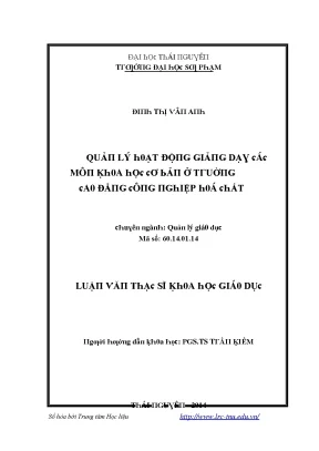 Luận văn quản lý hoạt động giảng dạy các môn khoa học cơ bản ở trường cao đẳng công nghiệp hóa chất
