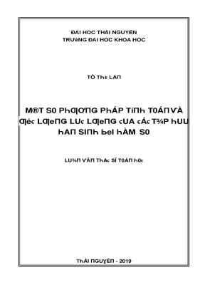 Luận văn một số phương pháp tính toán và ước lượng lực lượng của các tập hữu hạn sinh bởi hàm số