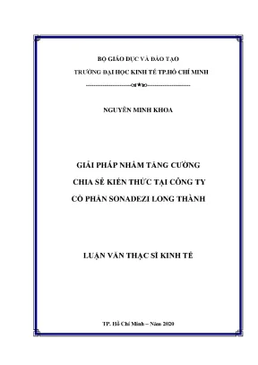 Luận văn giải pháp nhằm tăng cường chia sẻ kiến thức tại công ty cổ phần sonadezi long thành