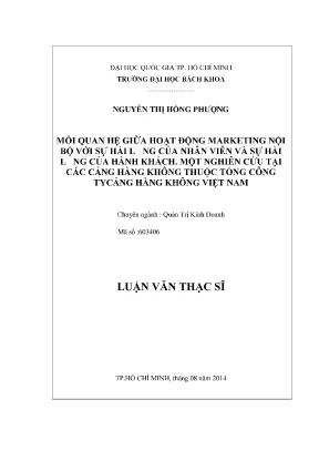 Luận văn thạc sĩ quản trị kinh doanh mối quan hệ giữa hoạt động marketing nội bộ với sự hài lòng của nhân viên và sự hài lòng của hành khách một nghiên cứu tại các cảng hàng không thuộc tổng công ty cảng hàng không việt nam