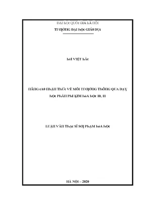 Luận văn nâng cao nhận thức về môi trường thông qua dạy học phần phi kim hoá học 10 11