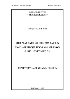 Luận văn biện pháp nâng cao hiệu quả dạy học tác phẩm người trong bao sê khốp ở lớp 11 thpt miền núi