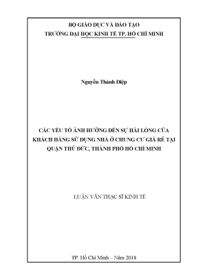 Luận văn các yếu tố ảnh hưởng đến sự hài lòng của khách hàng sử dụng nhà ở chung cư giá rẻ tại quận thủ đức thành phố hồ chí minh