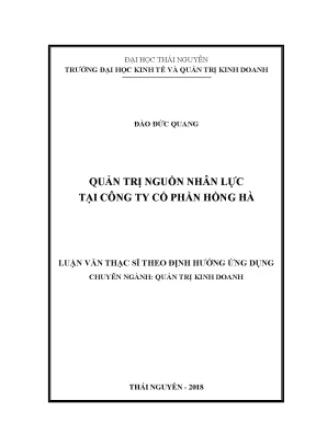 Luận văn quản trị nguồn nhân lực tại công ty cổ phần hồng hà