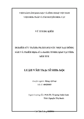 Luận văn nghiên cứu thành phần loài sâu mọt hại nông sản và thiên địch của chúng trong kho tại tỉnh bến tre
