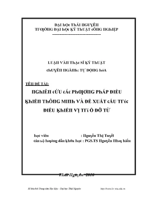 Luận văn nghiên cứu các phương pháp điều khiển thông minh và đề xất cấu trúc điều khiển vị trí ổ đỡ từ