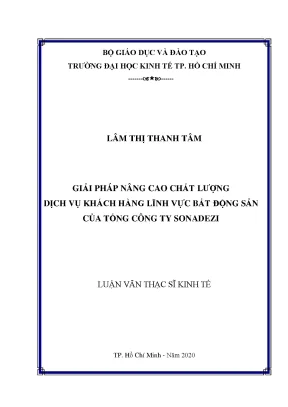 Luận văn giải pháp nâng cao chất lượng dịch vụ khách hàng lĩnh vực bất động sản của tổng công ty sonadezi