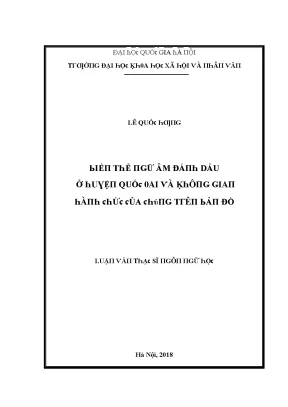 Luận văn biến thể ngữ âm đánh dấu ở huyện quốc oai và không gian hành chức của chúng trên bản đồ
