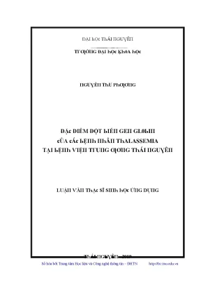 Luận văn đặc điểm đột biến gen globin của các bệnh nhân thalassemia tại bệnh viện trung ương thái nguyên