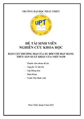Rào cản thương mại của eu đối với mặt hàng thủy sản xuất khẩu của việt nam